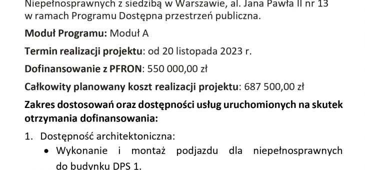 Dostosowanie Domu Pomocy Społecznej nr 1 w Zabrzu